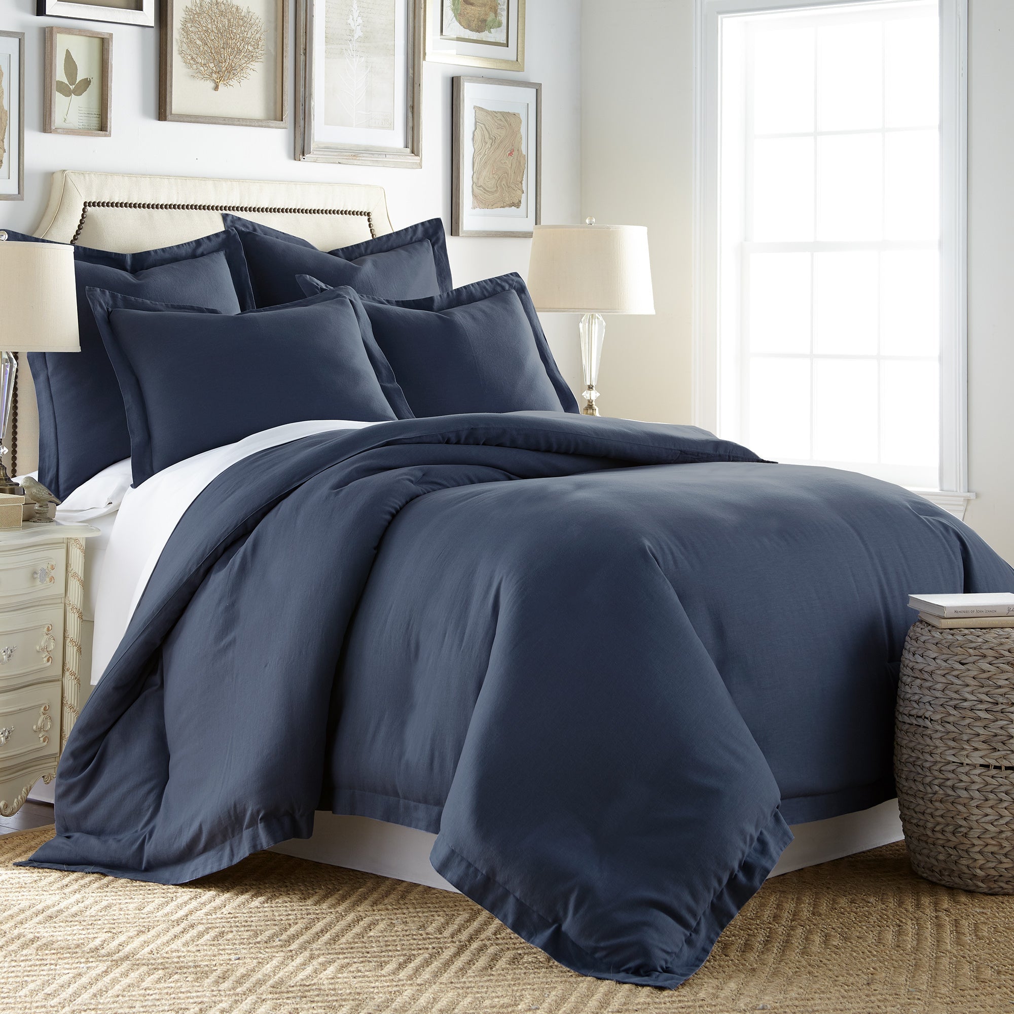 Premium Washed Linen Duvet Cover Set - Breathable & Soft 100% Natural Flax Fabric - Queen Size Bedding for Summer & All Seasons - Perfect for Cozy Bedrooms, Guest Rooms & Vacation Homes