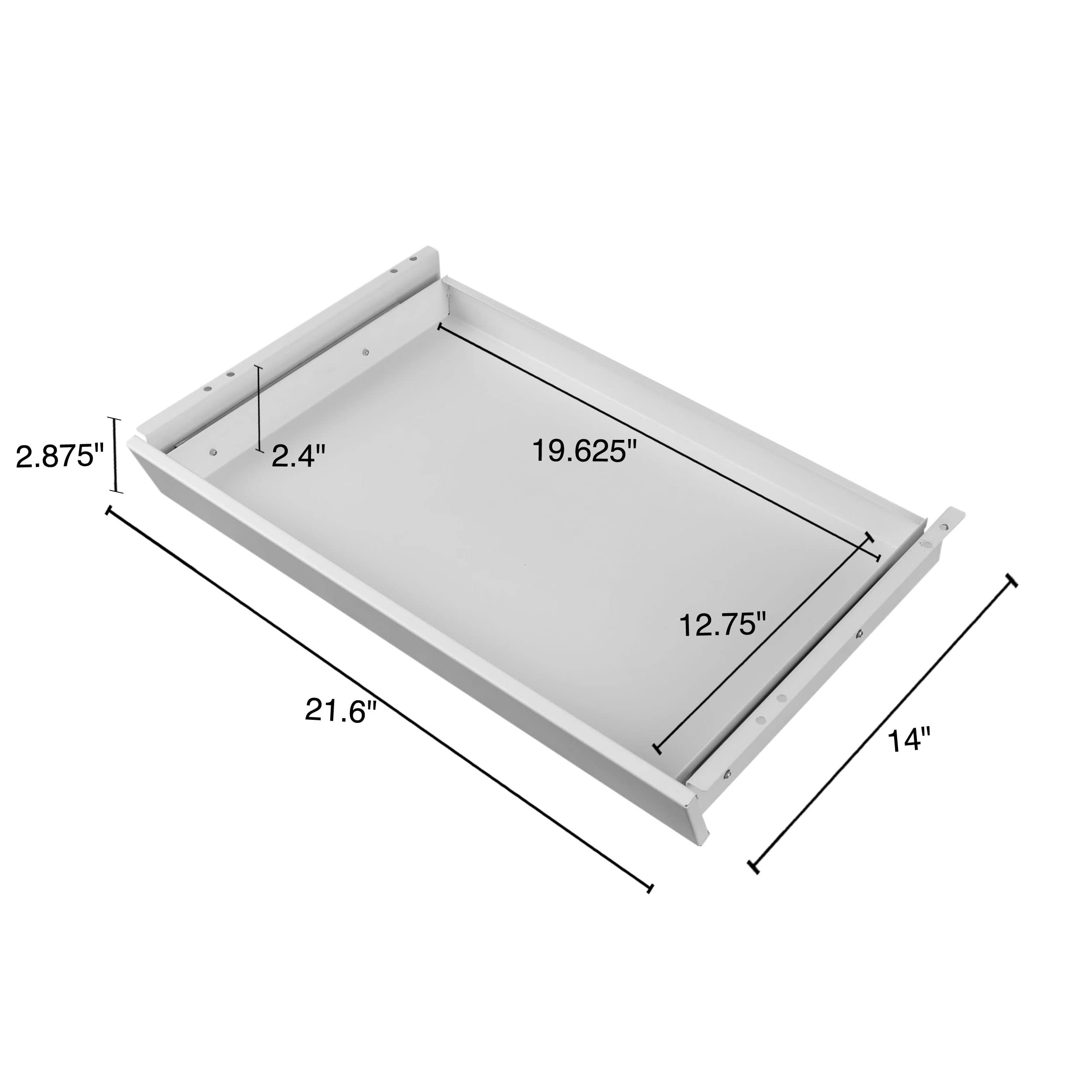 Under-Desk Drawer Organizer for Standing Desks | White Office Storage | Space-Saving Solution