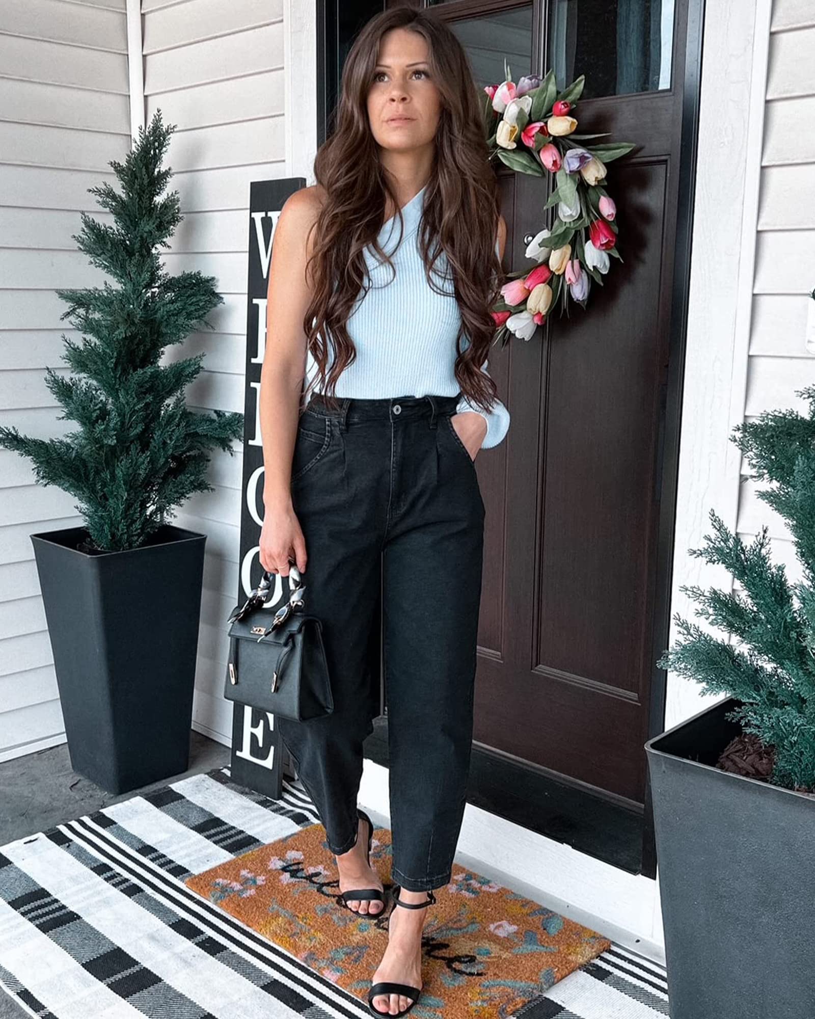 Stylish Women's High Waisted Boyfriend Jeans - Loose Fit Mom Jeans with Stretch, Classic Balloon Denim Pants for Casual Wear & Everyday Comfort | Perfect for Street Style, Weekend Outings & Relaxed Fashion Looks