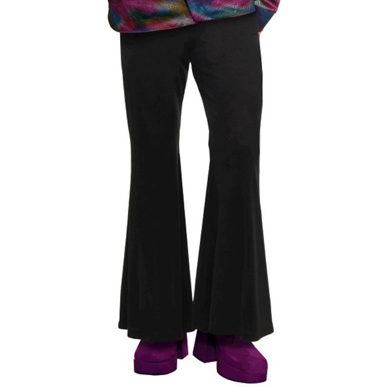 Stylish Black Bell Bottom Pants for Men - 70s Retro Flare Jeans for Casual & Party Wear | Vintage High Waisted Trousers for Dance, Music Festivals & Hippie Style Outfits