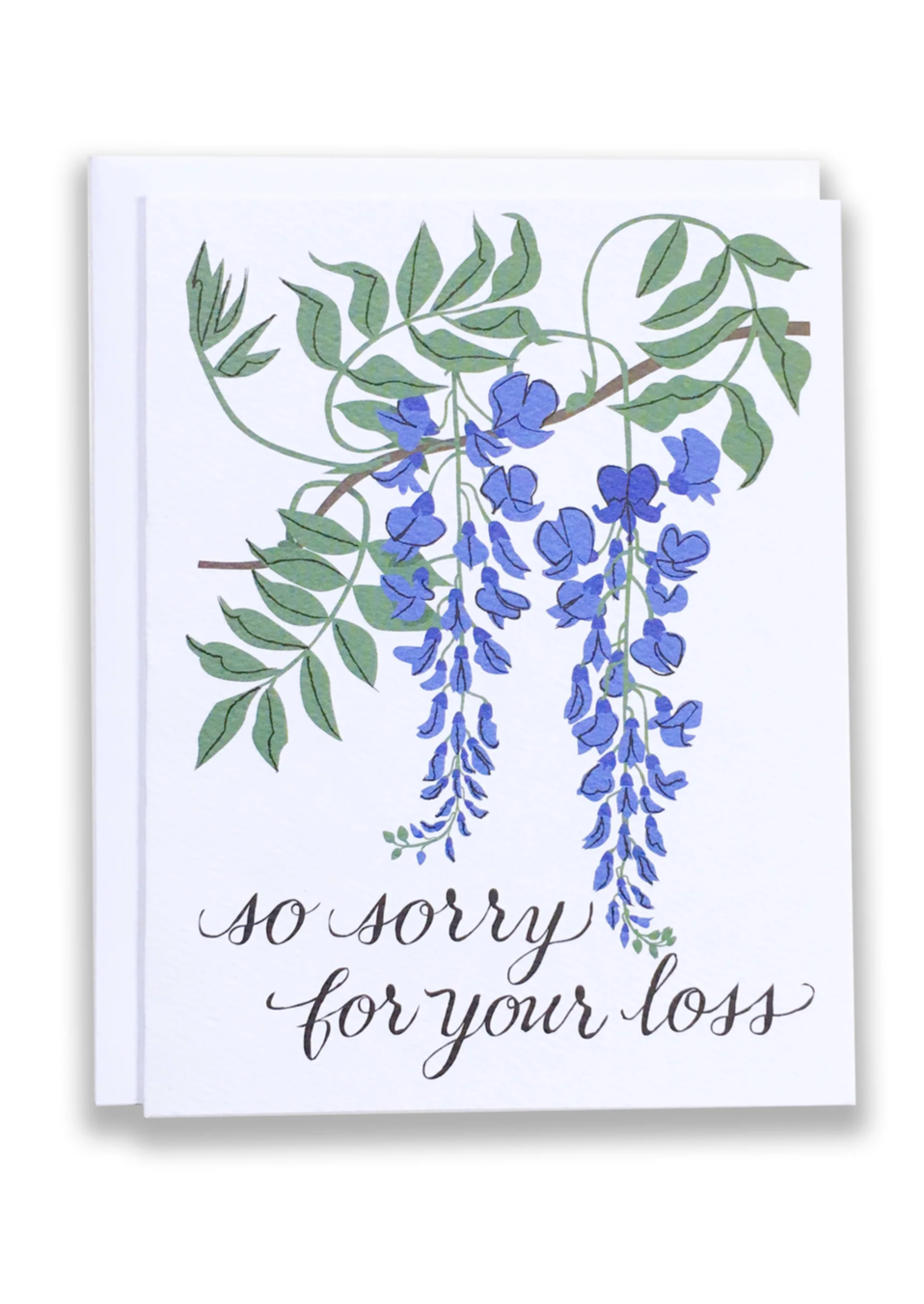 Sympathy Card for Loss - Wisteria Floral Condolence Greeting Card | Perfect for Funeral, Memorial Service & Comforting Loved Ones