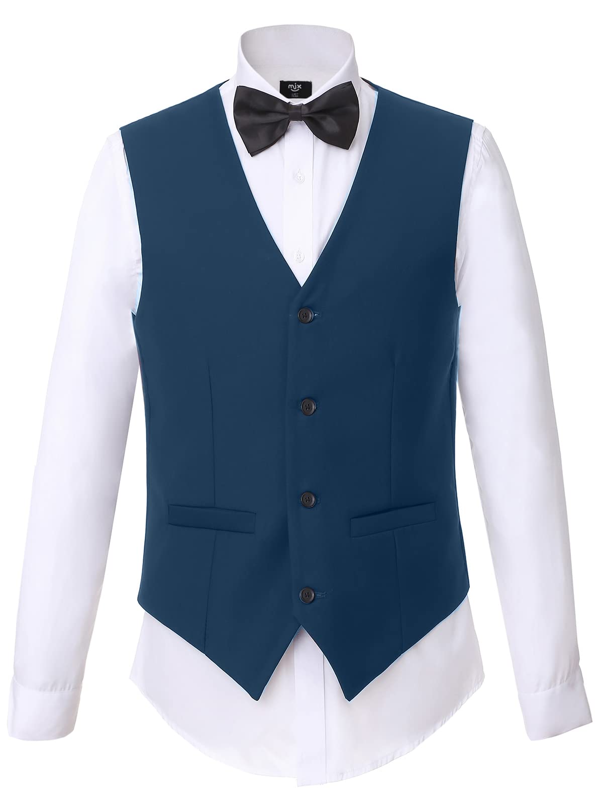 GATMSTZ Men's Slim Fit 3-Piece Business Suit Set - Blue One Button Blazer with Vest & Pants | Formal Wear for Office, Weddings & Special Occasions