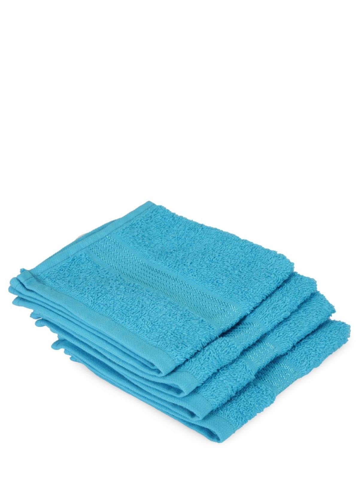 KOPA Quick Dry 100% Cotton Soft Terry Bath Towels - 4 Pack Face Towels for Men, Women & Kids | Super Absorbent, Lightweight, Odor Free | Perfect for Gym, Travel, Spa & Daily Use (Turquoise)