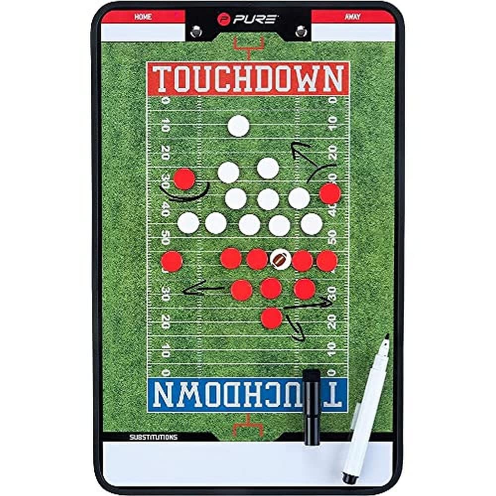 Pure2Improve Double-Sided Magnetic Football Dry-Erase Coaching Board - Perfect for Playbook Strategies, Team Training & Game Planning