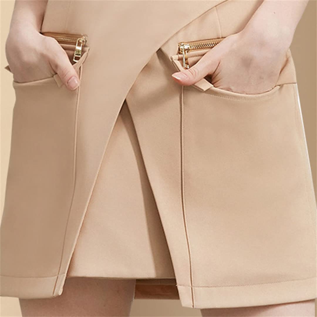 Women's Asymmetrical Blazer Dress & Mini Skirt 2-Piece Set - Long Sleeve Office Work Suit Jacket with Skirt for Business, Formal Events & Professional Outfits