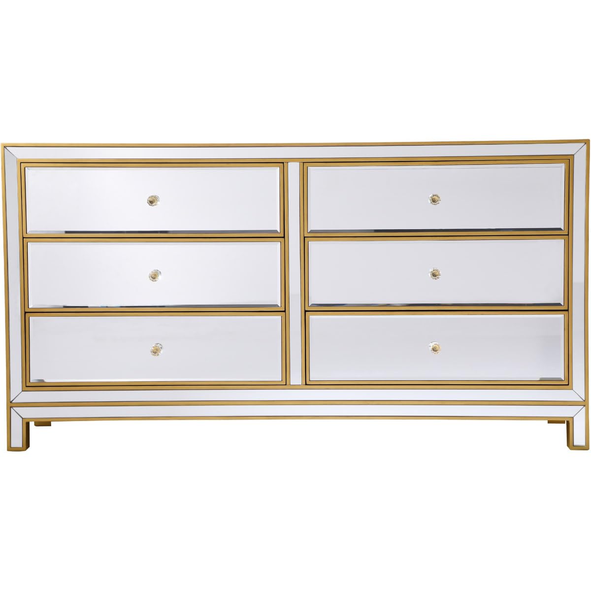 60 Inch Wide 6-Drawer Dresser in Gold - 18