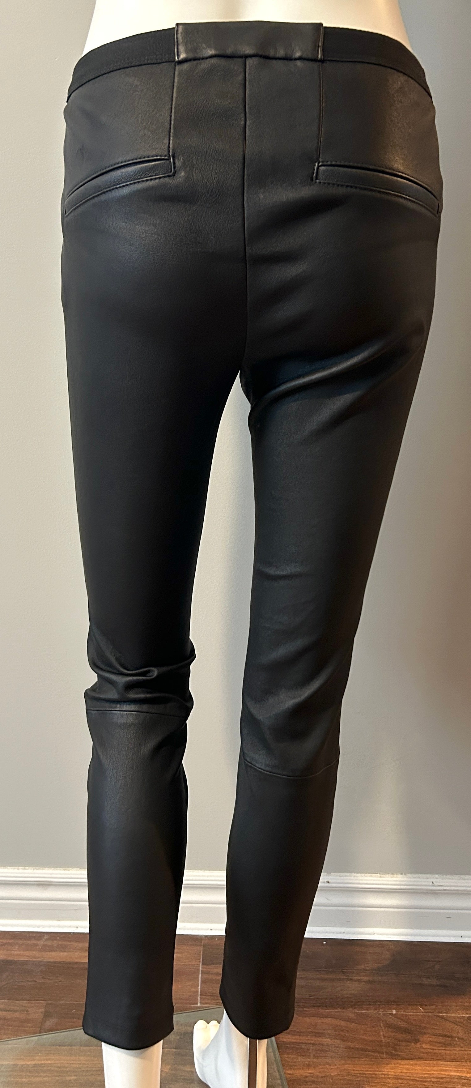 Helmut Lang Genuine Lamb Leather Pants for Women - Size 2 | High-Waisted Slim Fit Fashion Pants | Perfect for Night Out, Club Wear & Edgy Street Style