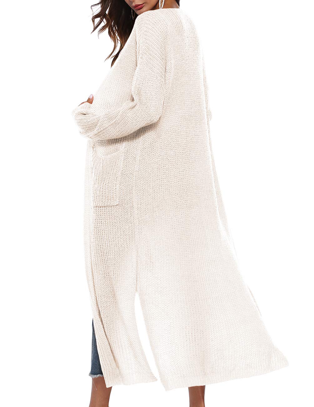 Women's Casual Long Sleeve Open Front Cardigan Sweater with Pockets - Cozy Knit Pullover for Fall 2024 Fashion | Perfect for Office, Date Night & Weekend Outfits