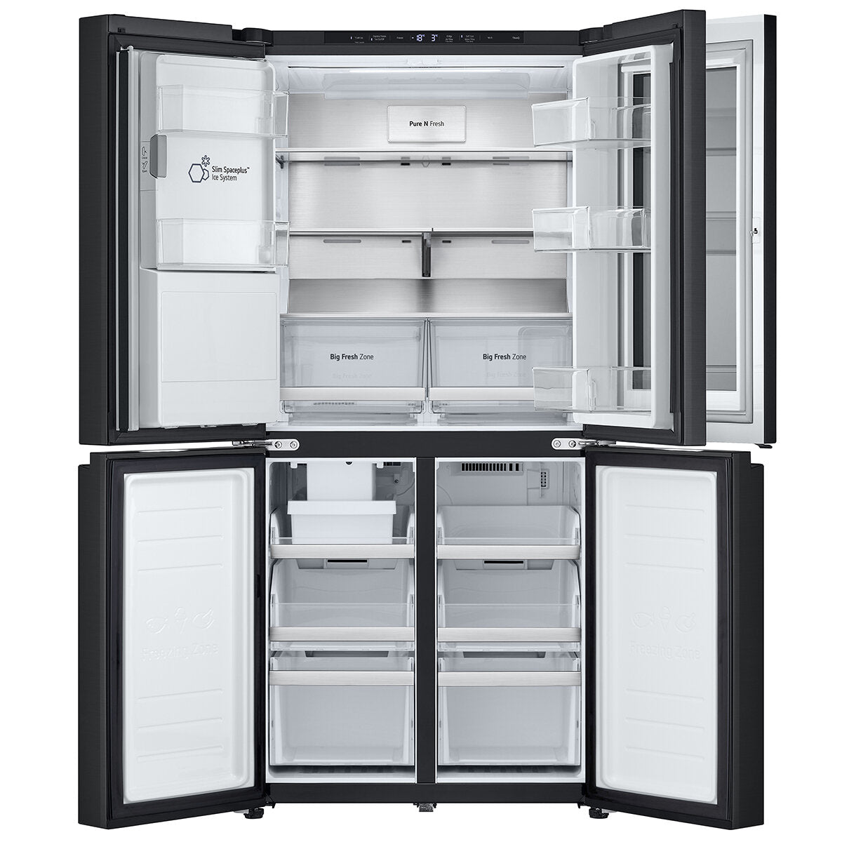 LG 508L French Door Refrigerator with InstaView Door-in-Door, Ice & Water Dispenser - Matte Black (GF-V500MBLC) - Perfect for Modern Kitchens & Large Family Storage