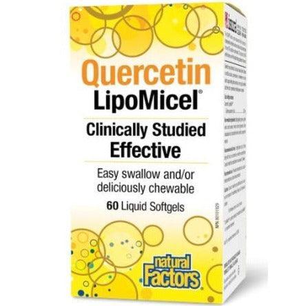 Natural Factors Quercetin LipoMicel Matrix 60 Liquid Softgels - Immune Support Supplement with Antioxidant Properties for Allergy Relief & Wellness (60 Count) - Supports Seasonal Health & Active Lifestyle