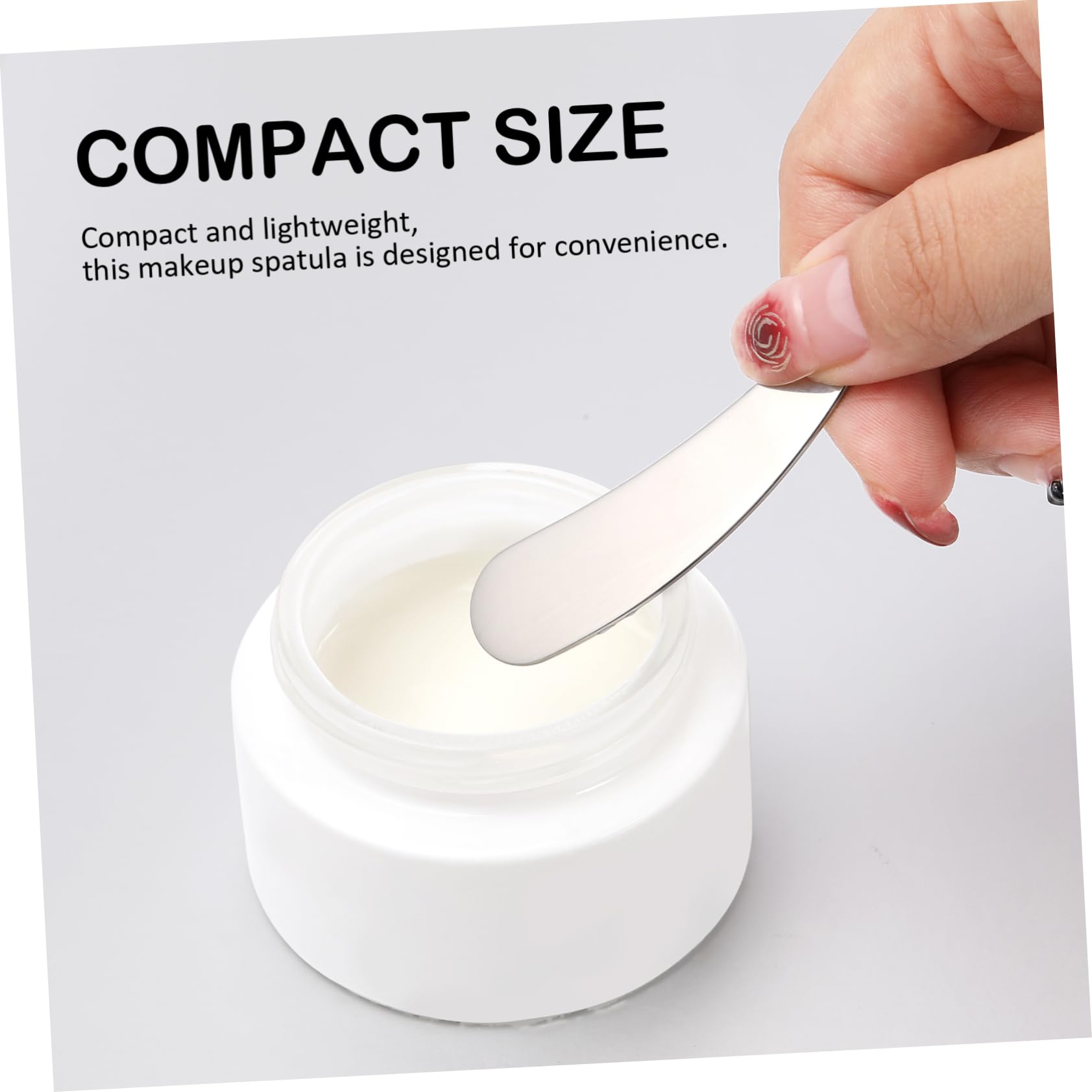 2-Pack Stainless Steel Mini Cosmetic Spatula for Lotion, Face Cream & Makeup - Small Skin Care Spoon for Diaper Cream, Facial Masks & Stirring - Perfect for Travel & Home Beauty Routine