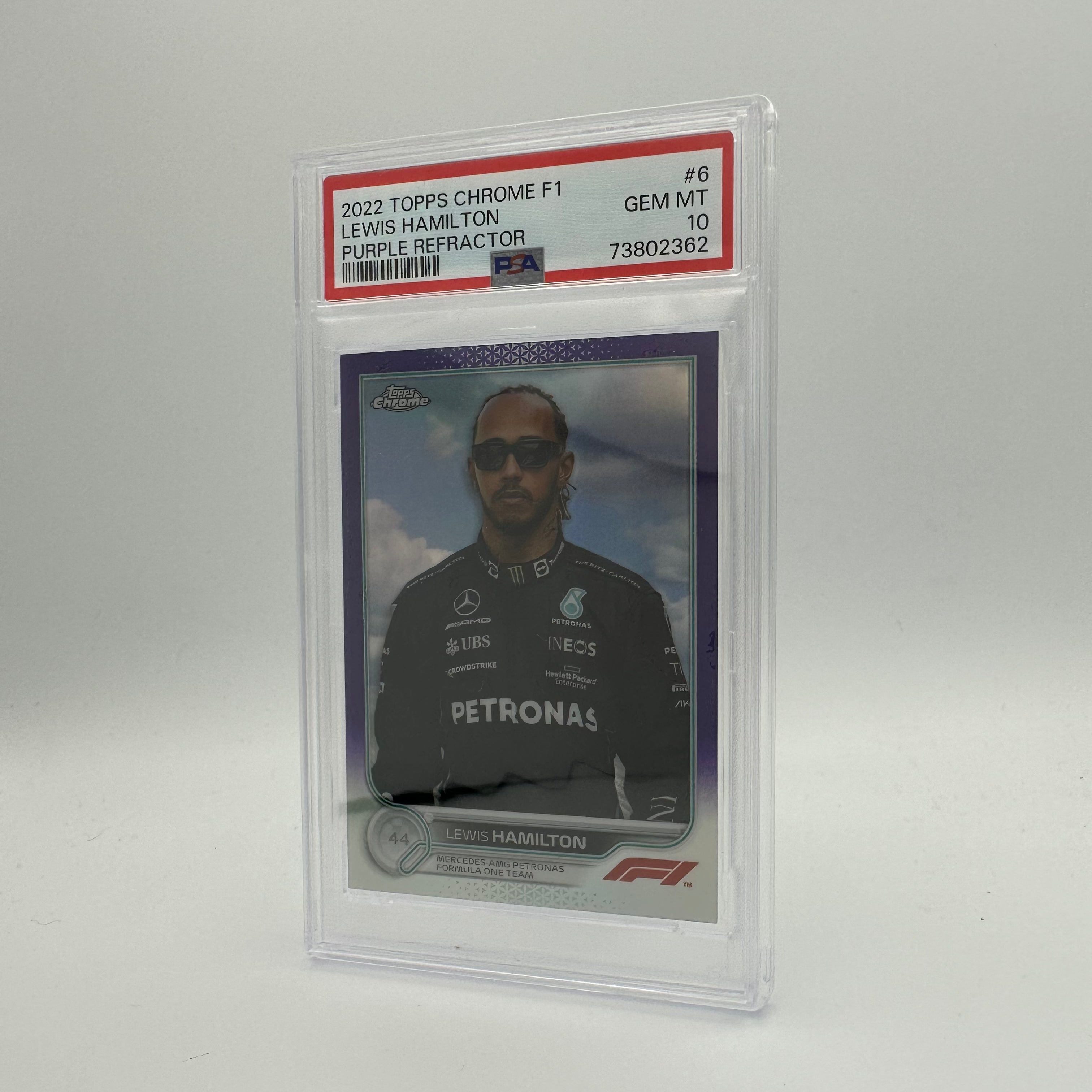PSA 10 Lewis Hamilton #6 11/399 Purple Refractor F1 Racing Card - Perfect for Collectors, Fans & Investment
