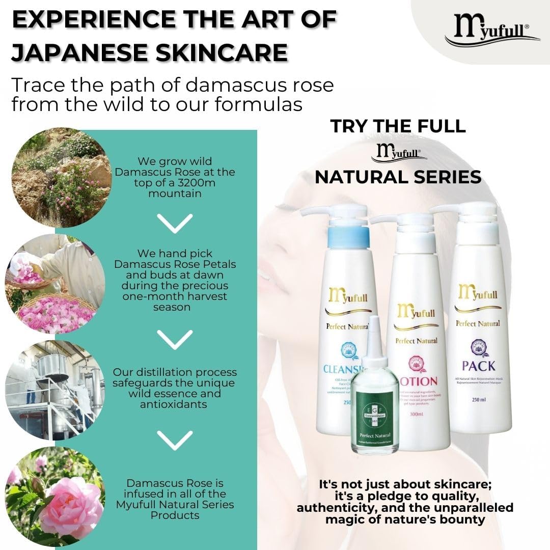 Myufull EGF Skincare Bundle - Natural Facial Lotion, Cleanser & Mask Set | Japanese Anti-Aging Skin Care for Women | Deep Hydration & Moisturizing | Perfect for Daily Routine & Nighttime Skincare