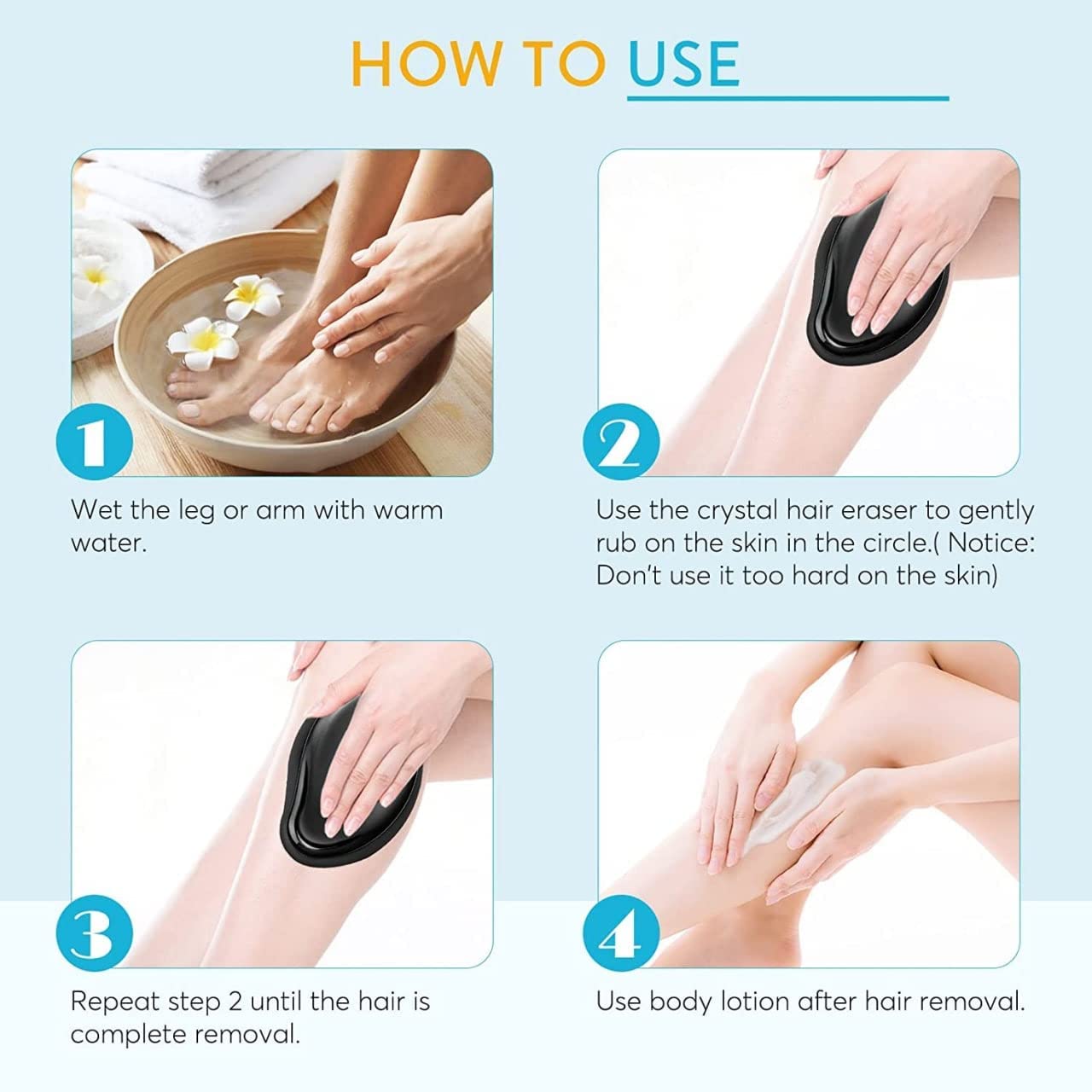 AZRMOH Crystal Hair Remover - 2022 Upgraded Painless Hair Eraser for Women & Men | Exfoliating Magic Crystal Hair Removal | Perfect for Face, Legs, Arms & Bikini Area