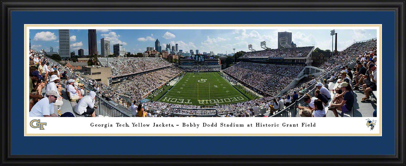 Georgia Tech Yellow Jackets Football Panoramic Posters & Framed Pictures - College Sports Decor for Game Room, Office & Fan Cave by Blakeway Panoramas