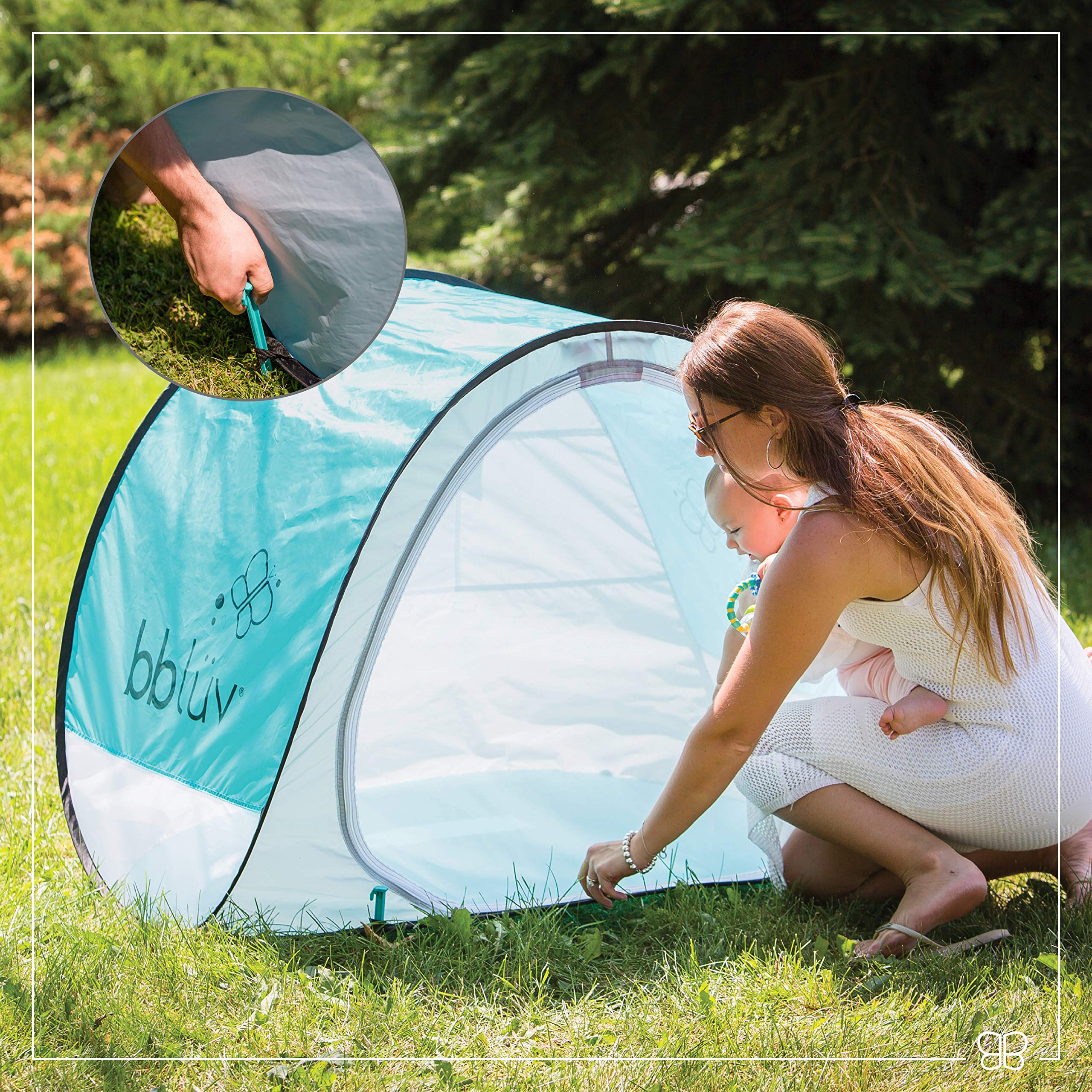 BBLÜV Sunkitö Pop Up Baby Play Tent with SPF 50+ UV Protection & Mosquito Net - Portable Sun Shelter for Beach, Pool, Park & Travel - Includes Carry Bag for Easy Storage & Transport