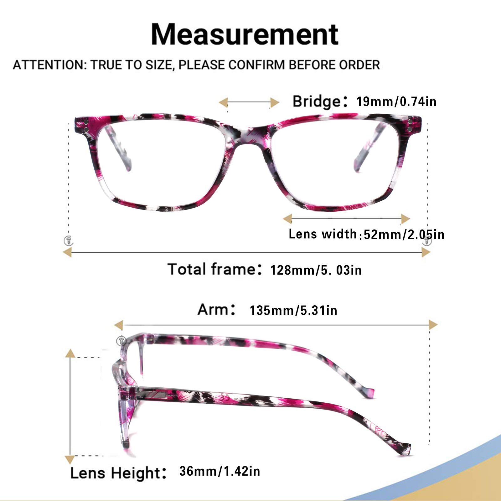 5 Pack Reading Glasses for Men & Women - Spring Hinges Comfortable Readers (5 Mix-2, 3.0 Magnification) - Perfect for Reading Books, Crafts & Computer Work