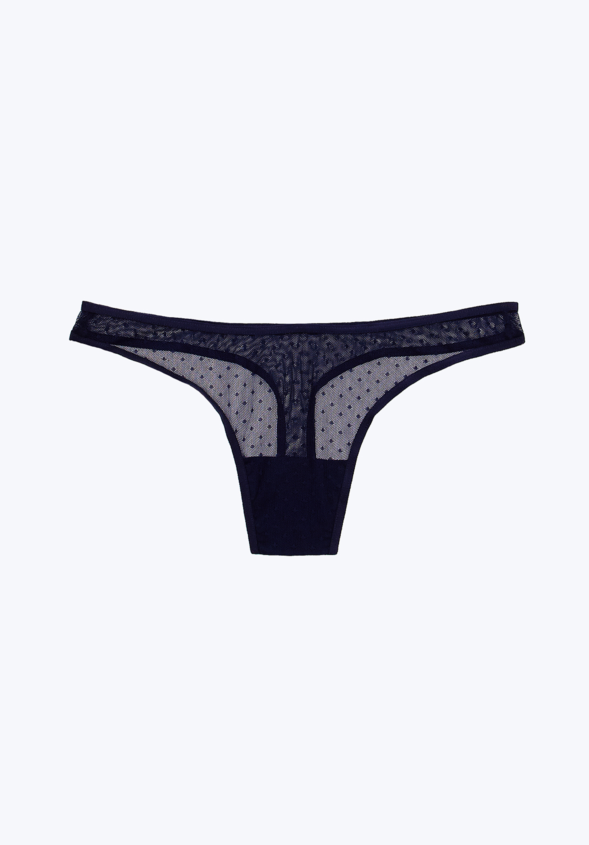 Navy Swiss Dot Mesh