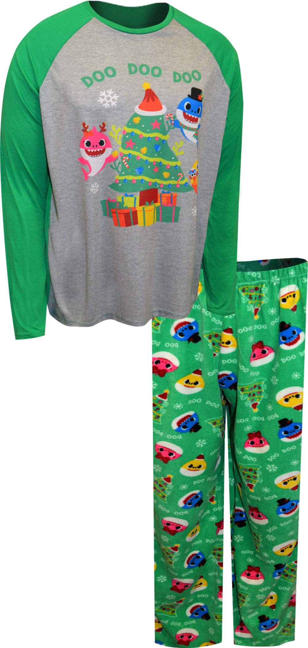 Baby Shark Men's Daddy Shark Christmas Pajamas Set - Large Size | Cozy Holiday Family Matching Pajamas for Christmas Morning & Family Photos