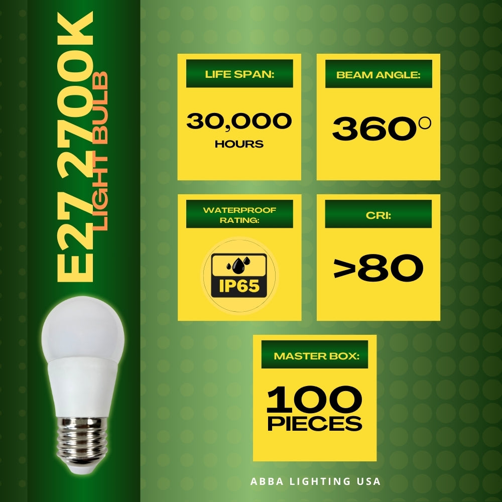 6W E27 LED Light Bulbs, Non-Dimmable Energy Saving Light Bulbs for Home, Office, and Indoor Lighting