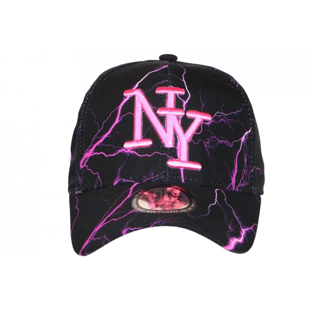 Original NY Hip Hop Honour Baseball Cap - Black & Fluorescent Rose Streetwear Style - One Size Fits All - Perfect for Men's Urban Fashion & Hip Hop Culture