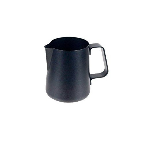 ILSA Easy Non-Stick Stainless Steel Milk Frothing Jug for Cappuccino & Latte - 18/8 Food-Grade Steel, 80cl (8 Cups) Capacity, Black - Perfect for Home Baristas & Coffee Shops