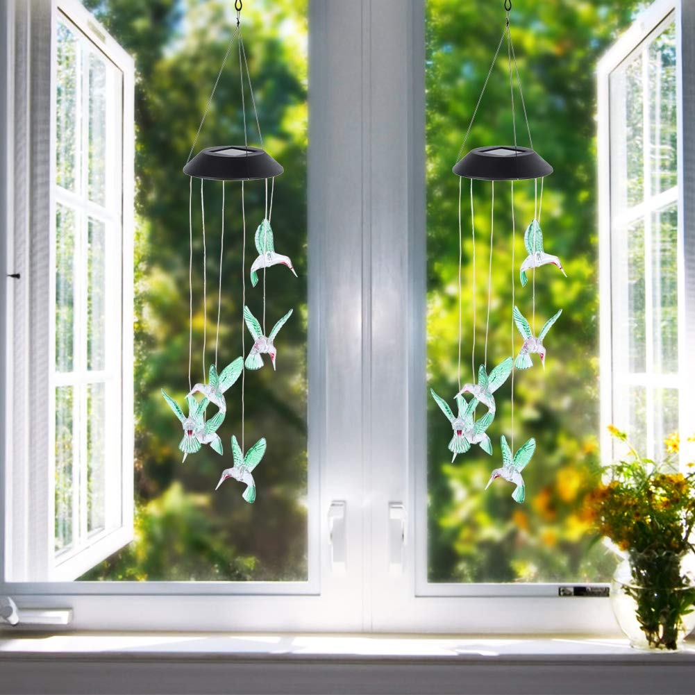Solar Powered Wind Chimes with LED Lights - Outdoor Garden Decor for Home, Patio, Yard | Weather-Resistant & Energy-Efficient Wind Bell Chime for Relaxing Ambience