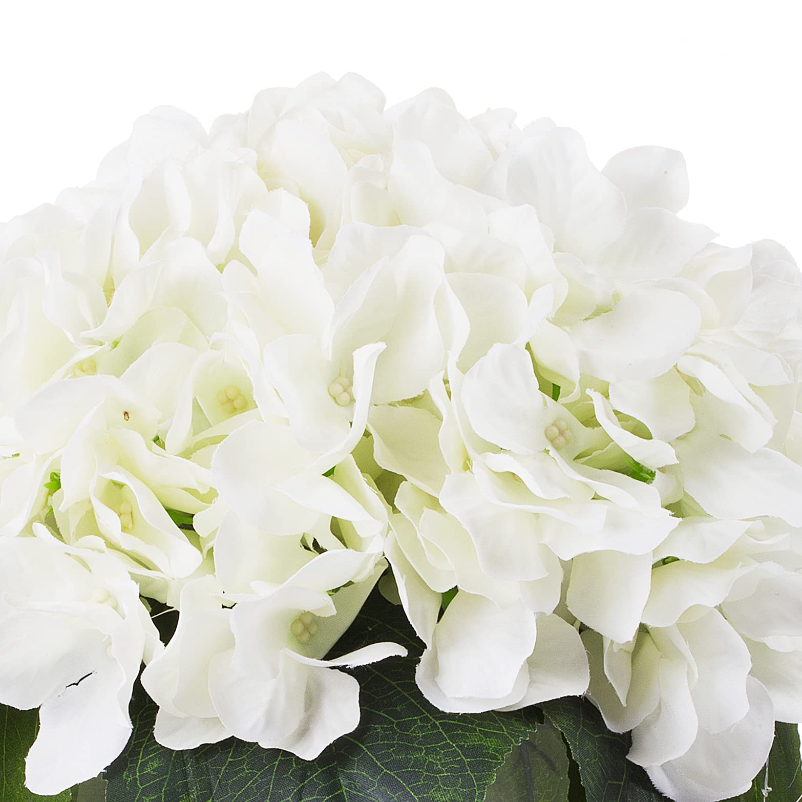 ENOVA Home Cream Hydrangea Artificial Flower Arrangement in Clear Glass Vase with Faux Water - Elegant Home & Office Decor for Living Room, Dining Table, Wedding Centerpiece (Cream)