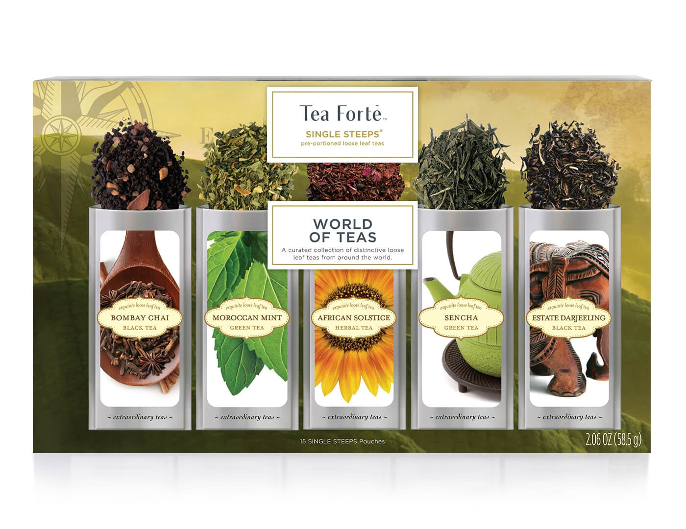 Single Steeps® Premium Loose Leaf Tea Collection - Organic & Exotic Tea Blends for Relaxation, Energy & Wellness - Perfect for Home, Office & Gifting