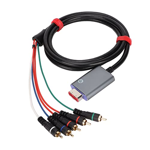Premium YPbPR Component Cable for Game Consoles - 5RCA HD Audio Video Cord with Gold-Plated Connectors, 1.8m/5.9ft Double Shielded for PS3, PS4, Xbox, DVD Players & HDTVs - Crystal Clear 1080p Signal Transmission