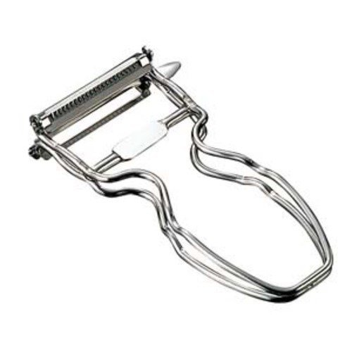 Premium Japanese Stainless Steel Peeler - Ergonomic Handle for Peeling, Bud Removal & Slicing Potatoes, Carrots, Fruits | Ideal for Kitchen, Camping & Meal Prep