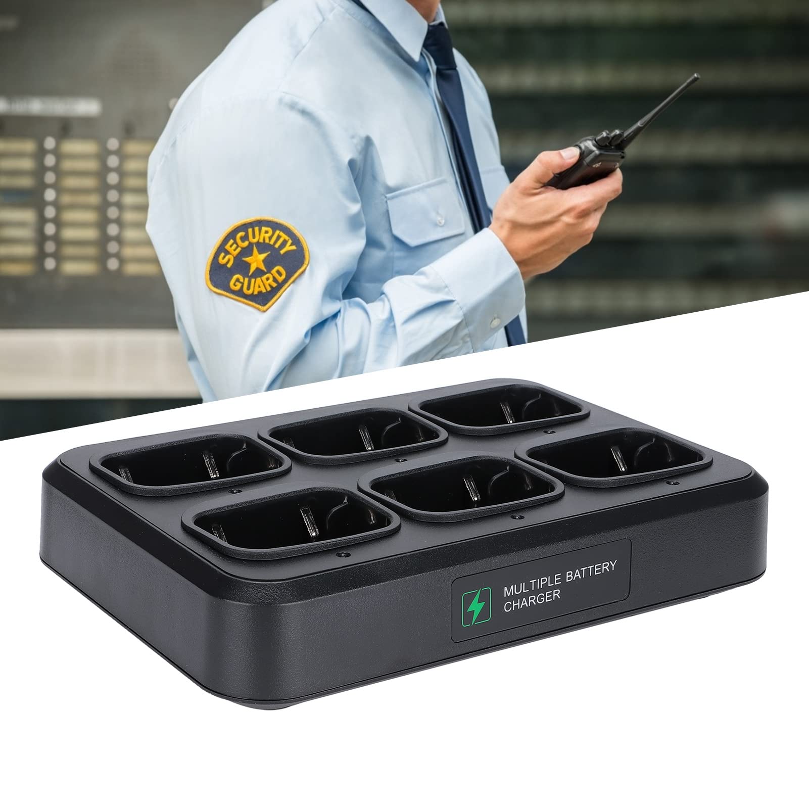 6-in-1 Multi-Unit Charging Station with LED Display & EU Adapter - Fast Charger for Retevis RT8 RT81 RT82 RT83 RT87 RT50 Walkie Talkies - Perfect for Security Teams, Construction Sites & Outdoor Adventures