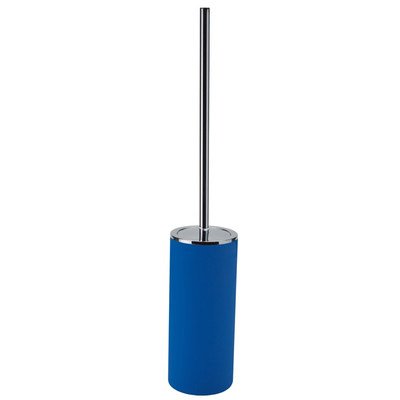 Blue Free Standing Toilet Brush and Holder Set - Modern Bathroom Cleaning Tool for Home, Hotel & Office Use