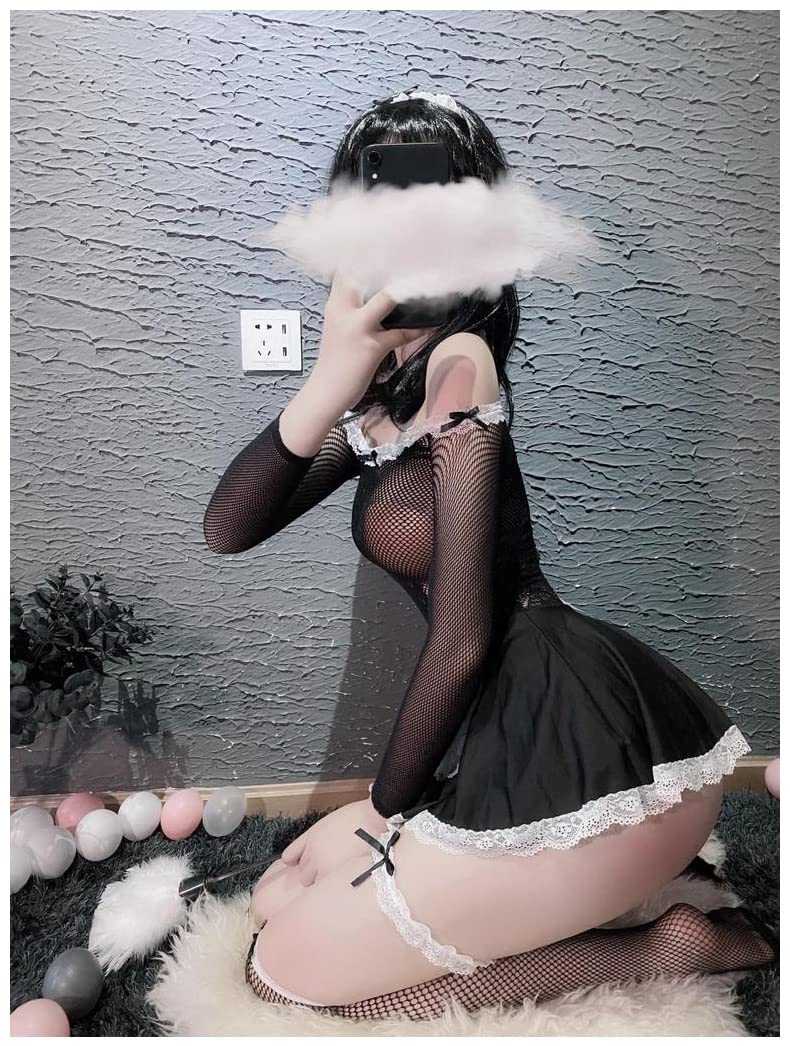 Sexy Maid Costume Set for Women - Lingerie Bras & Panties - Halloween Cosplay Outfit, Roleplay Costume for Adults - Perfect for Bachelorette Parties, Valentine's Day & Bedroom Fun