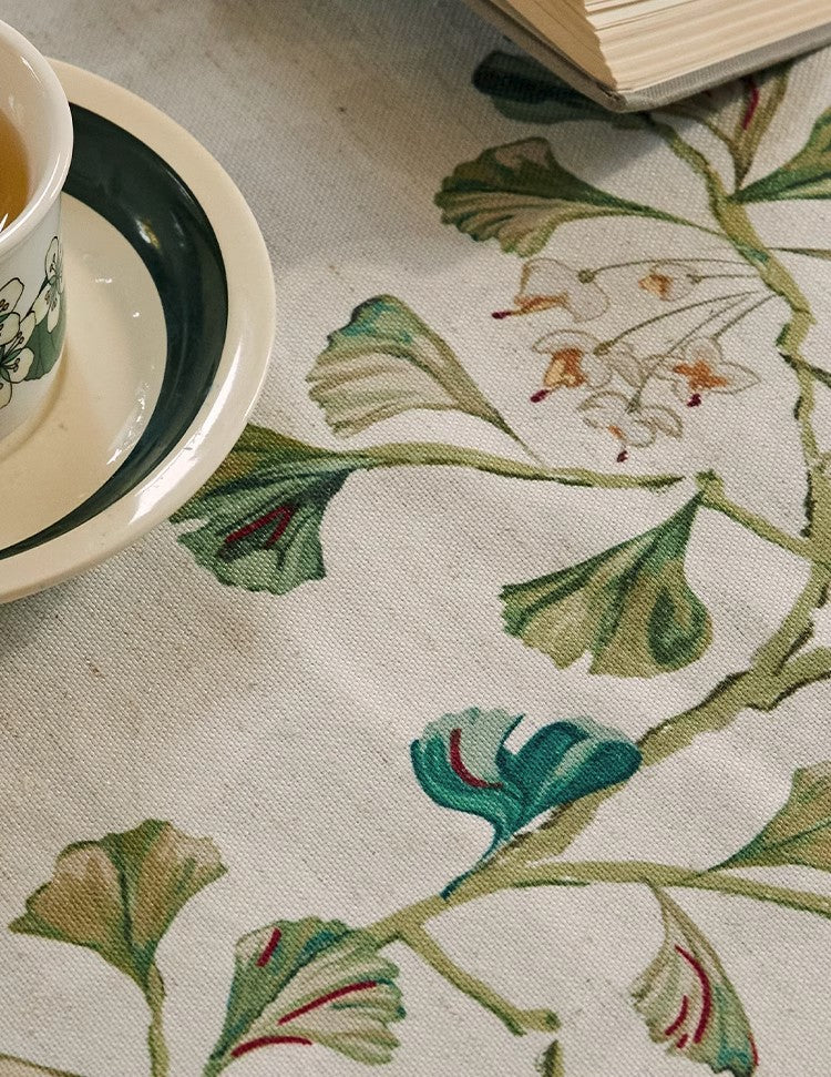 Extra Large Modern Rectangular Tablecloth for Dining Room - Waterproof Ginkgo Leaves Design - Square & Round Table Cover for Kitchen, Party, Wedding - Washable & Wrinkle-Resistant Fabric for Indoor/Outdoor Use