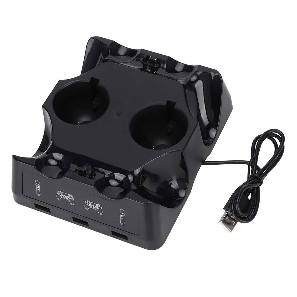 4-Port USB Charging Dock Station for PS4 VR & Move Controllers - Fast Charging Stand for Multiple Gaming Accessories | Perfect for Gaming Setups & Multi-Device Charging