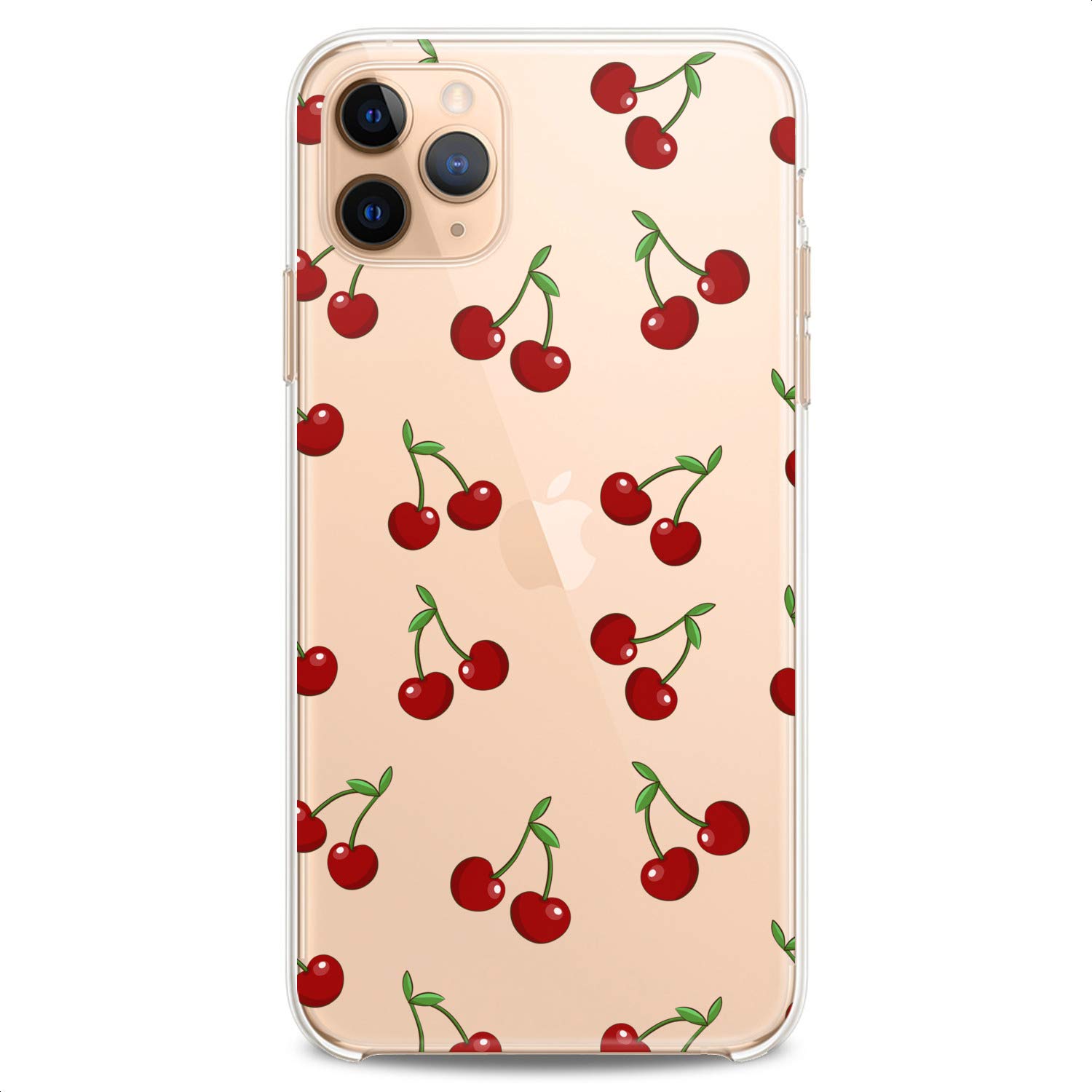 Premium TPU Phone Case for iPhone 16/15/14/13/12/11 Pro Max/Plus/Mini/Xs/Xr/X/8+/7/6/5/SE - Cherry Red Tropical Fruit Clear Silicone Cover | Slim Flexible Protective Case for Everyday Use, Travel & Summer Style
