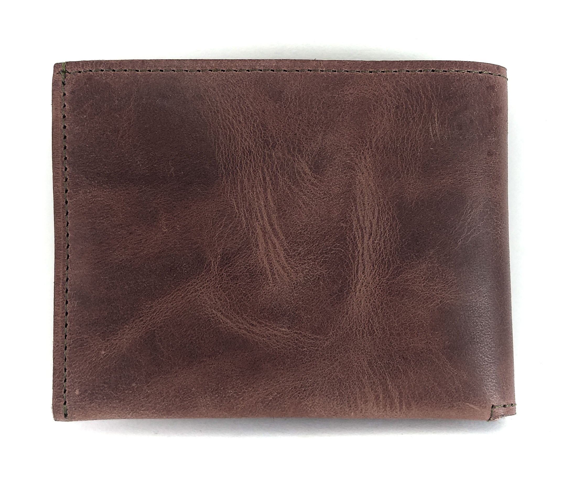 Genuine Leather Minimalist Two-Tone Wallet for Men - Slim RFID Blocking Bifold Wallet (Brown) - Perfect for Everyday Use, Travel & Business