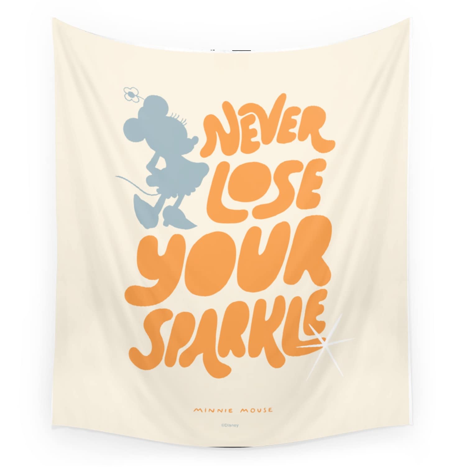 Disney Minnie Mouse Sparkle Orange Wall Hanging Tapestry by P Hirst | Officially Licensed Home Decor for Bedroom, Living Room & Dorm