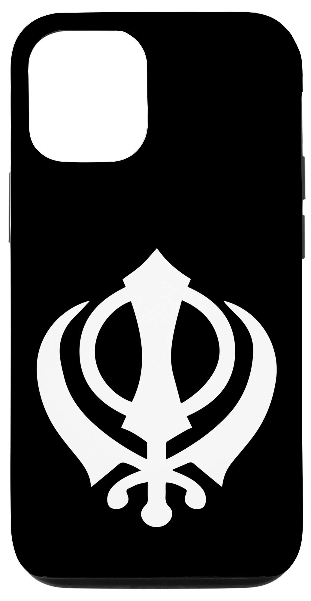 iPhone 12/12 Pro Case with Sikh Khanda & Chakkar Design - Religious Sikhism Symbol Protection Cover for Daily Use & Special Occasions