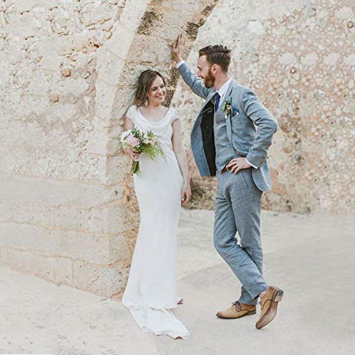 **Men's 3-Piece Retro Linen Wedding Suit Set - Grooms Blazer, Vest & Pants for Beach & Summer Weddings - Perfect for Outdoor Ceremonies & Formal Events**