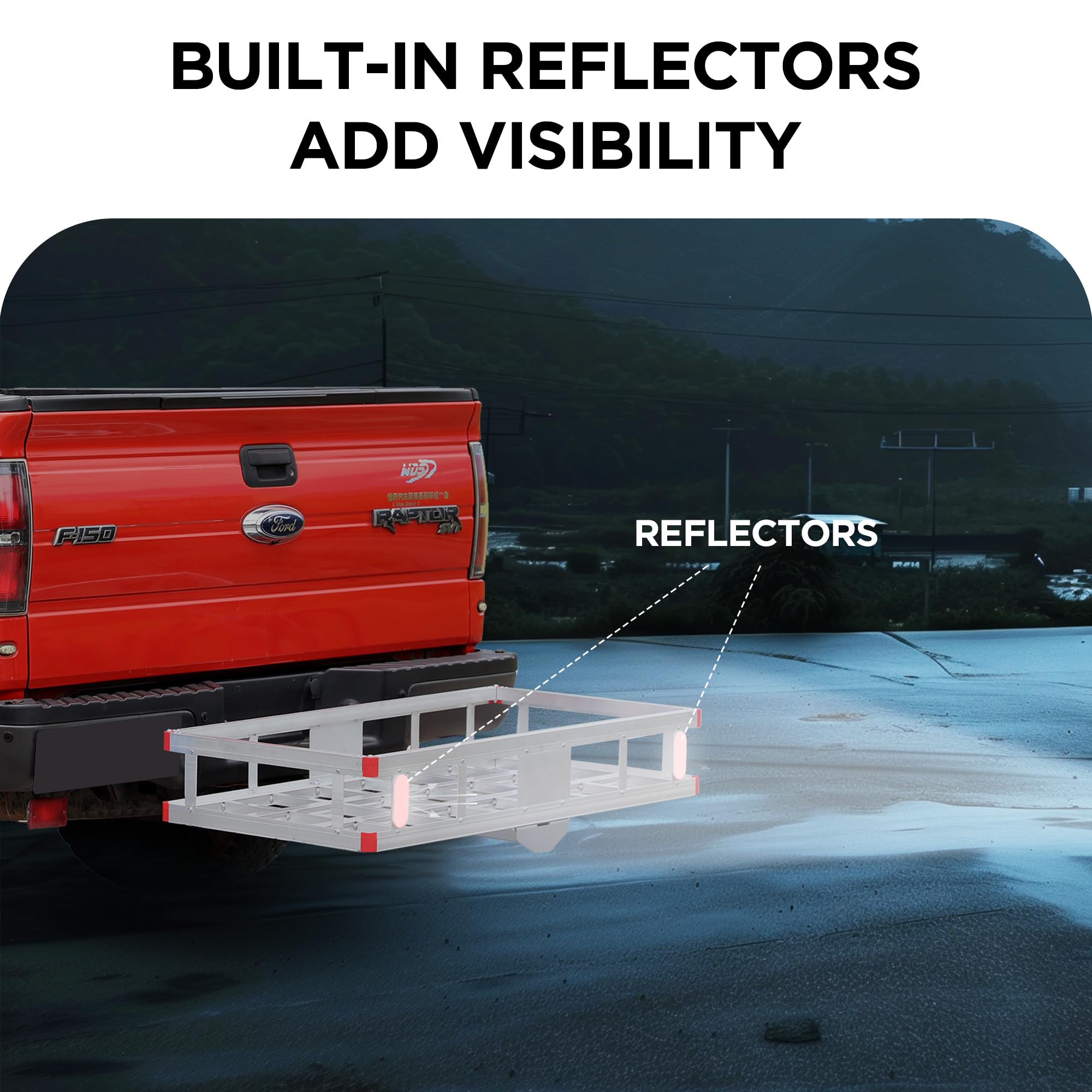 Rockland Heavy Duty Aluminum Hitch Cargo Carrier - 500 LB Capacity (47.2