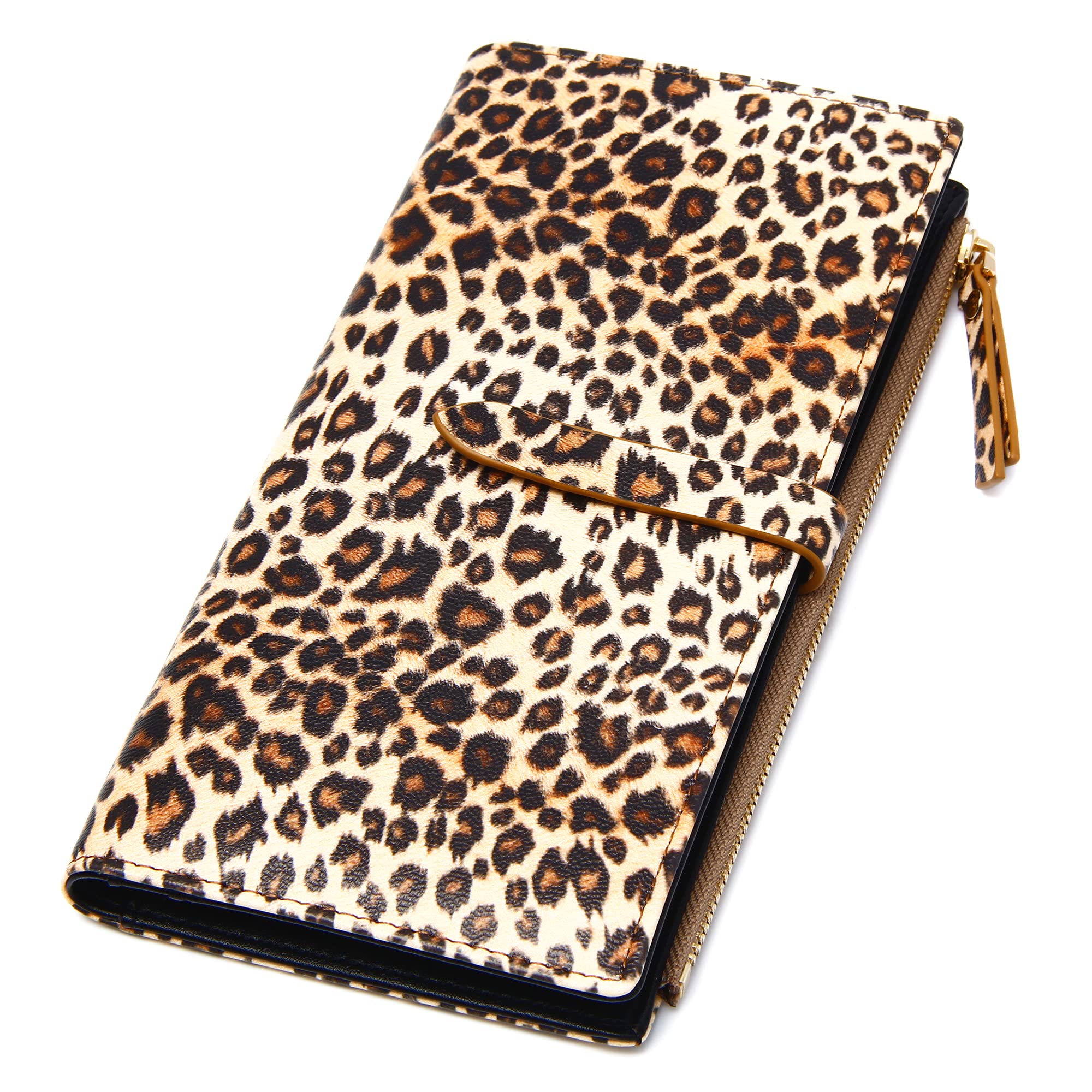 KUKOO Ultra Slim Womens Wallet - RFID Blocking Credit Card Holder & Long Zipper Clutch Purse for Everyday Use, Travel, and Business