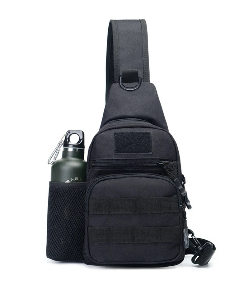 Portable Hiking & Travel Sling Shoulder Bag - MOLLE Chest Pack for Men - Outdoor Sports Bottle Pouch - Camping Hunting Fishing Backpack - Perfect for Hiking, Travel & Outdoor Adventures