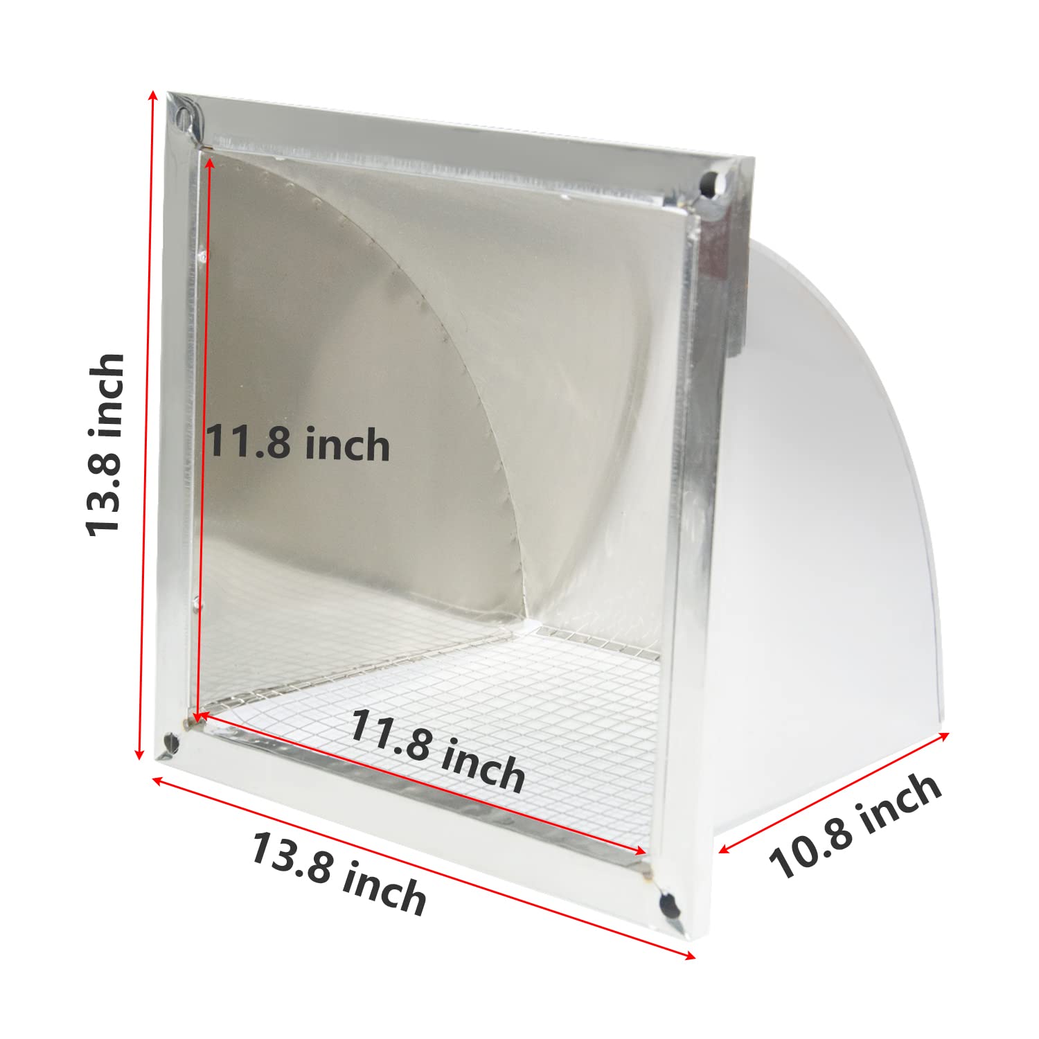 8 Inch 304 Stainless Steel Exhaust Hood Vent Cap - Outdoor Wall Vent Cover with Mesh Screen for Kitchen, Bathroom & Dryer Ventilation - Durable Weatherproof Duct Cover for Home & Commercial Use
