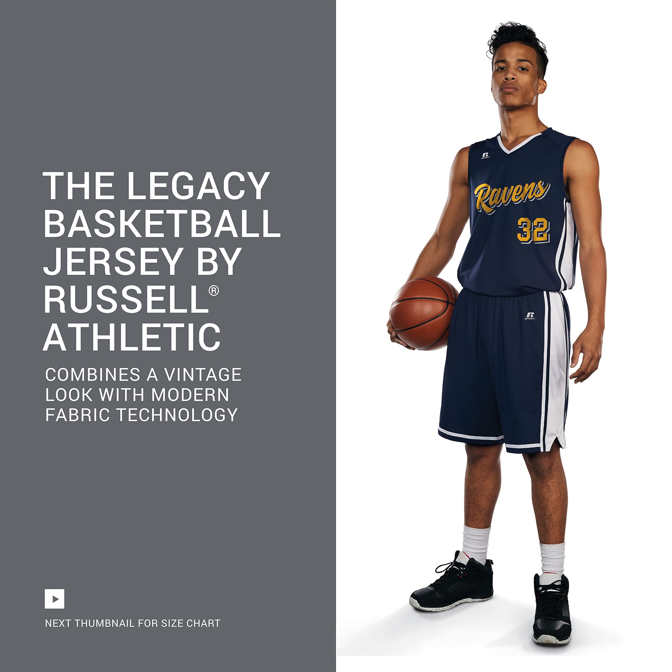 Russell Athletic Men's Legacy Basketball Jersey - Breathable Mesh Performance Jersey for Basketball, Sports & Casual Wear - Perfect for Games, Practice, and Fan Apparel