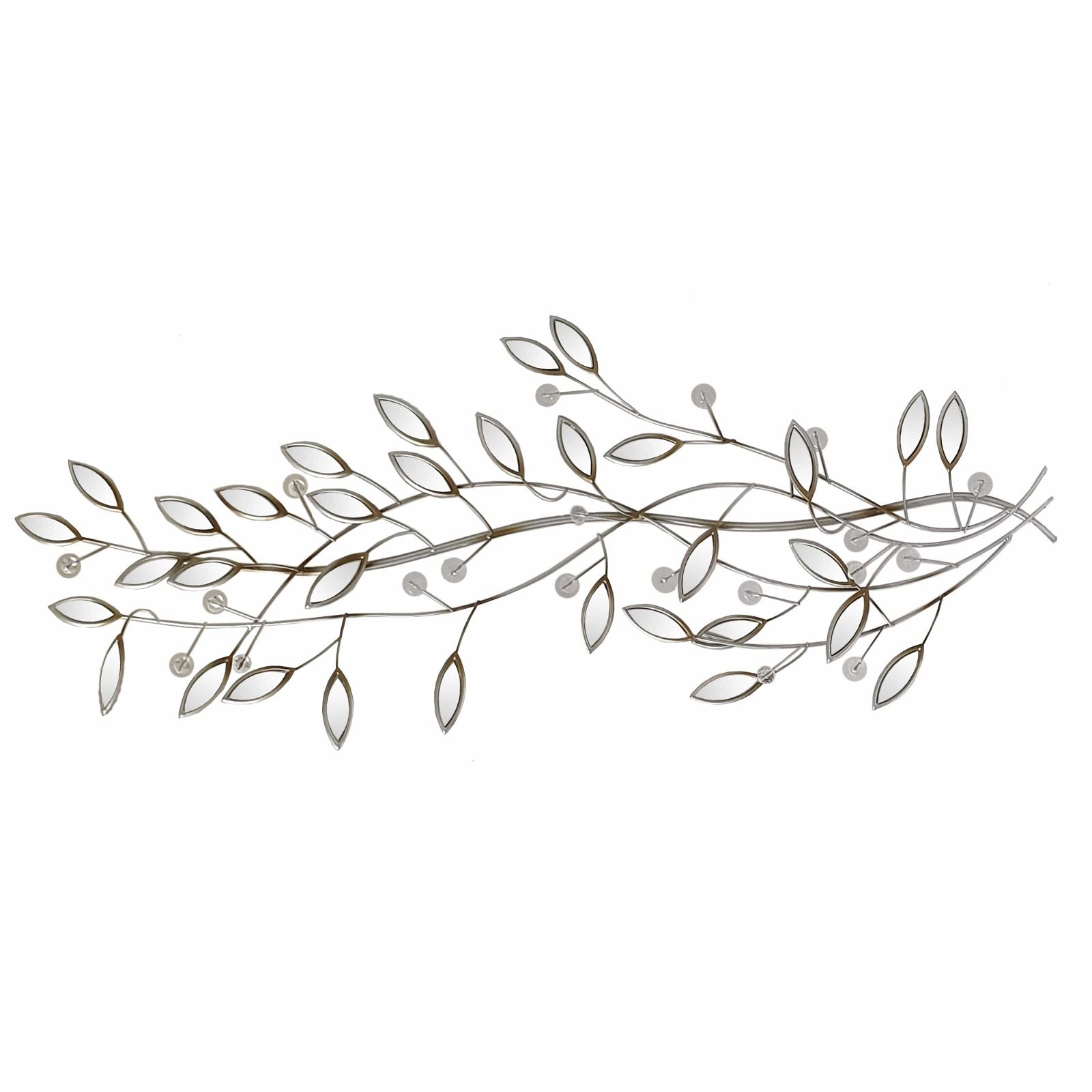 Urban Style Leaf Mirror Wall Art - Modern Botanical Decor for Living Room, Bedroom & Entryway