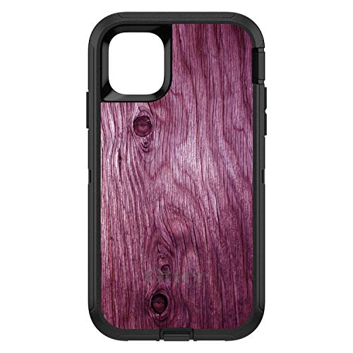 Fuchsia Weathered Wood Grain Print On Black Case