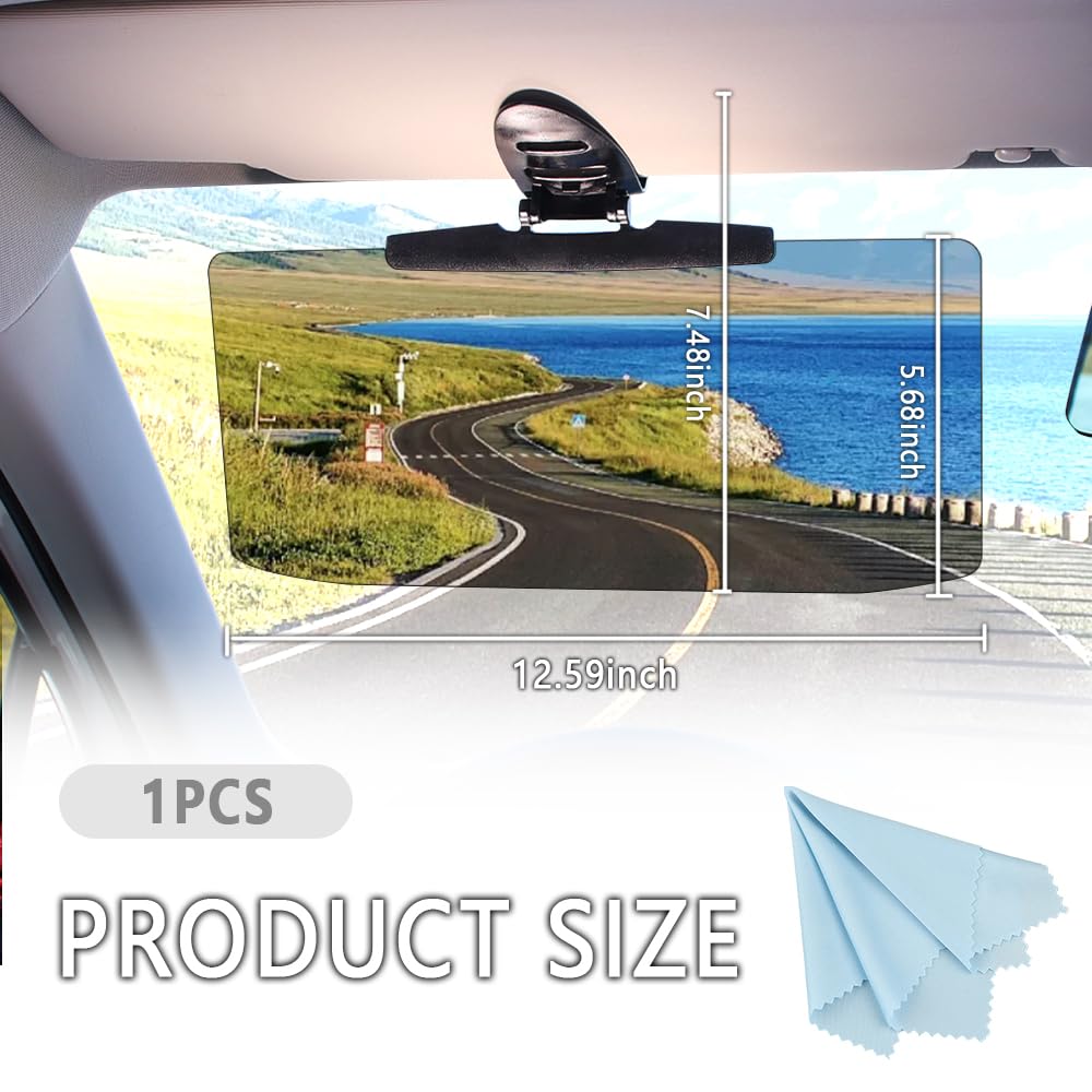 Upgraded Car Sun Visor - UV Protection & Anti-Glare for Safe Driving (12.6x6