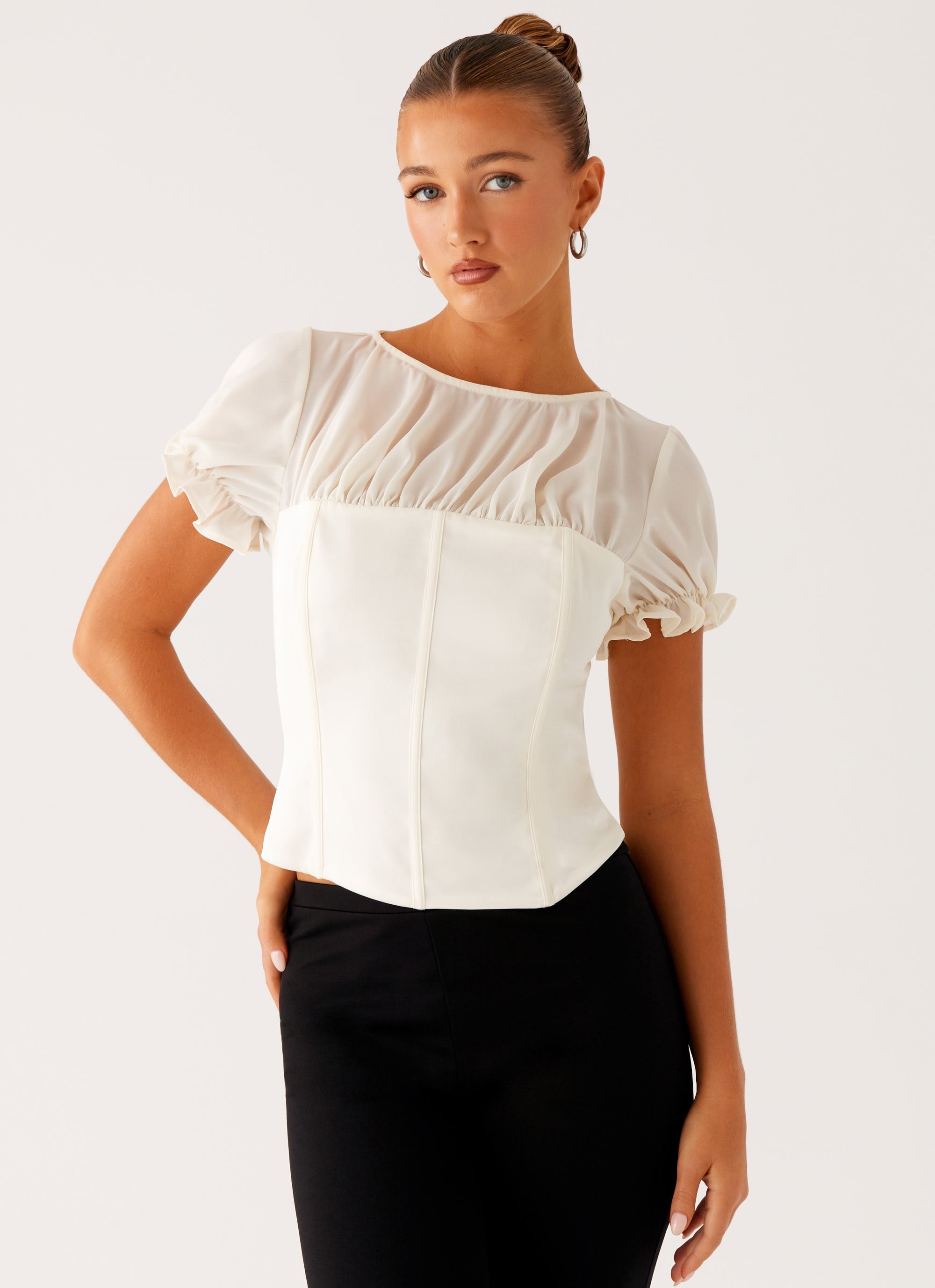 Avalee Women's Ivory Top - Elegant Blouse for Casual & Office Wear | Perfect for Work, Dates & Everyday Outfits